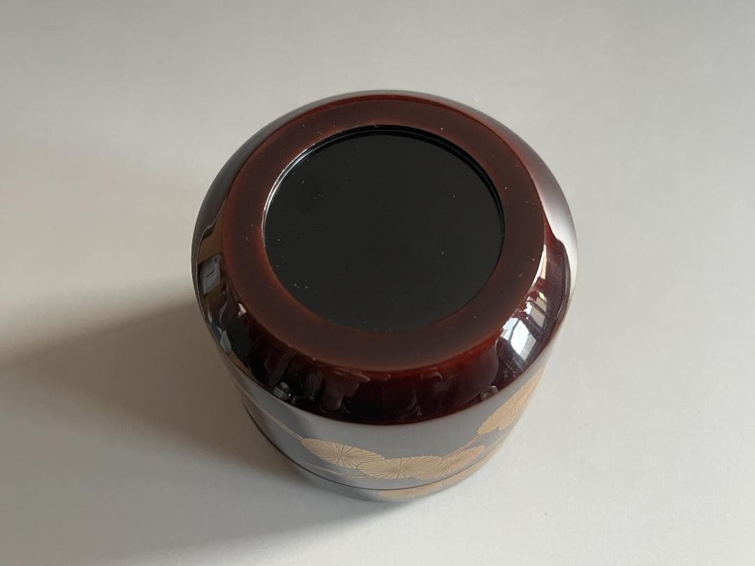 坂下雄峰 唐松蒔絵 雪吹 薄茶器 茶道具