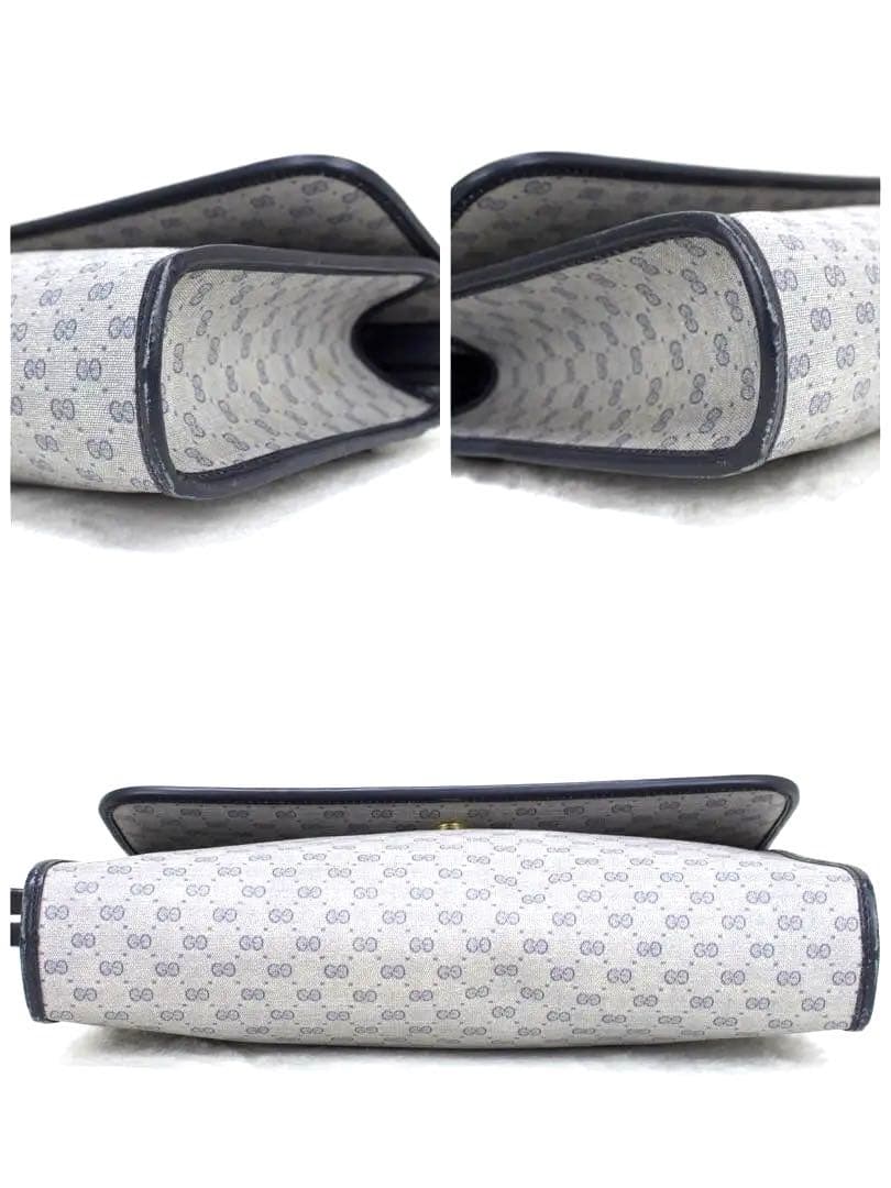 オールドグッチ　ショルダーバッグ グレー ネービー