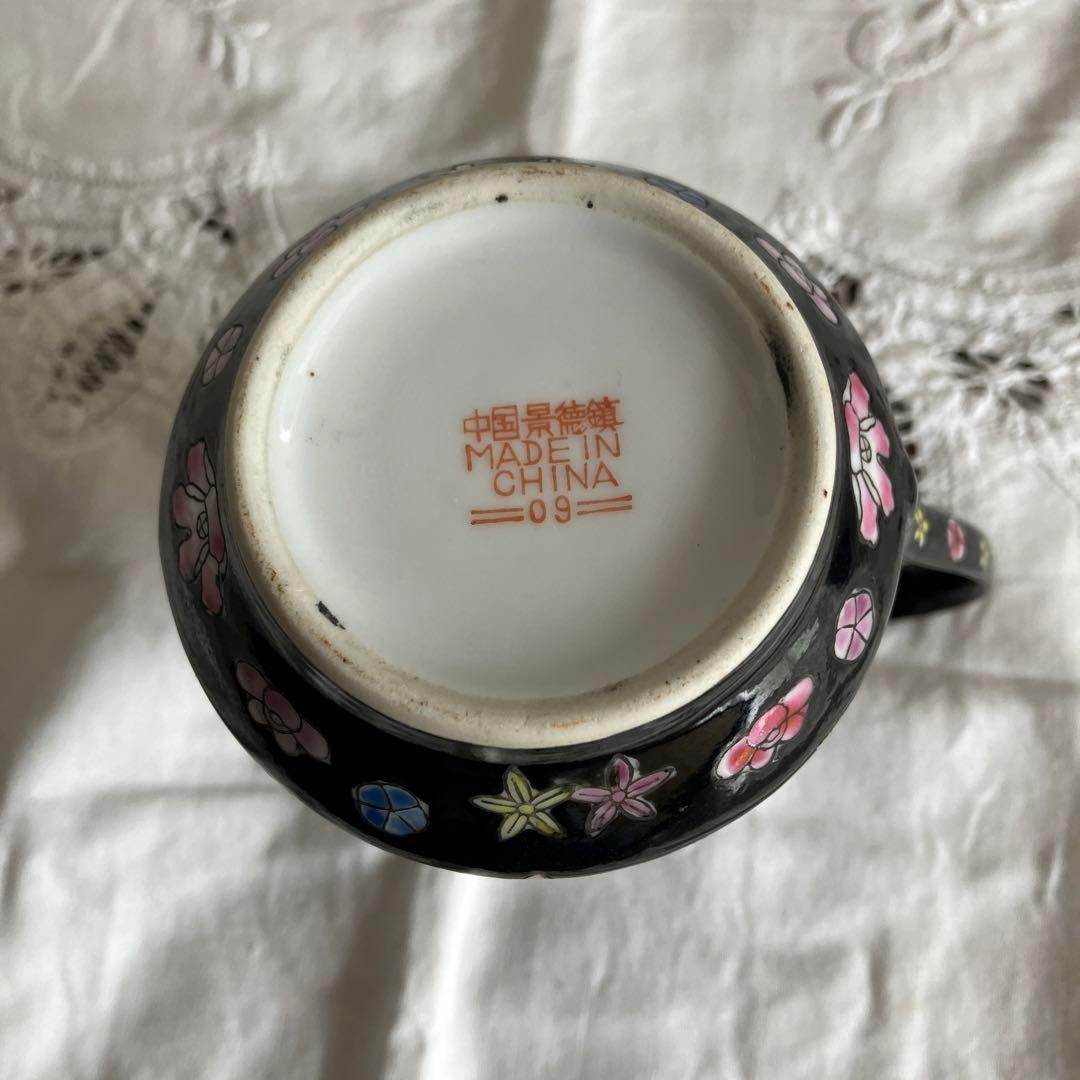 中国景徳鎮　09 コーヒーセット　シュガーポット&ミルクピッチャー付き