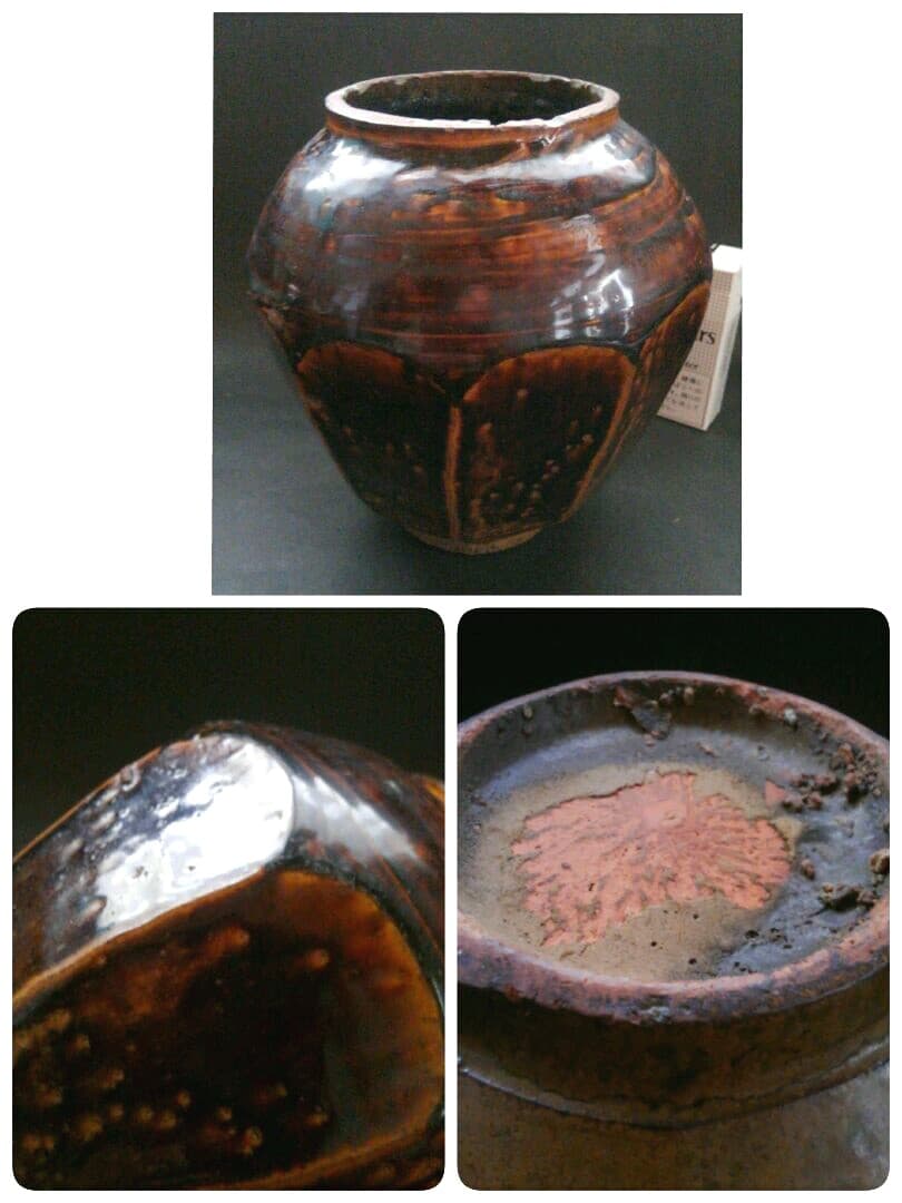 発掘品中国古玩後漢一世紀頃銀化小壺緑釉