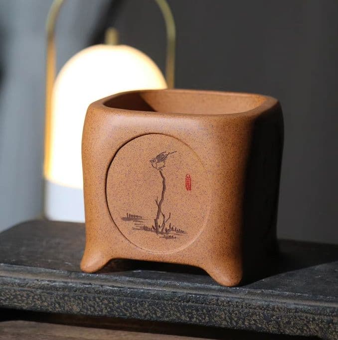 紫砂鉢 正方形盆 中国宜興 盆栽鉢 植木鉢 小品盆栽鉢 大品盆栽鉢