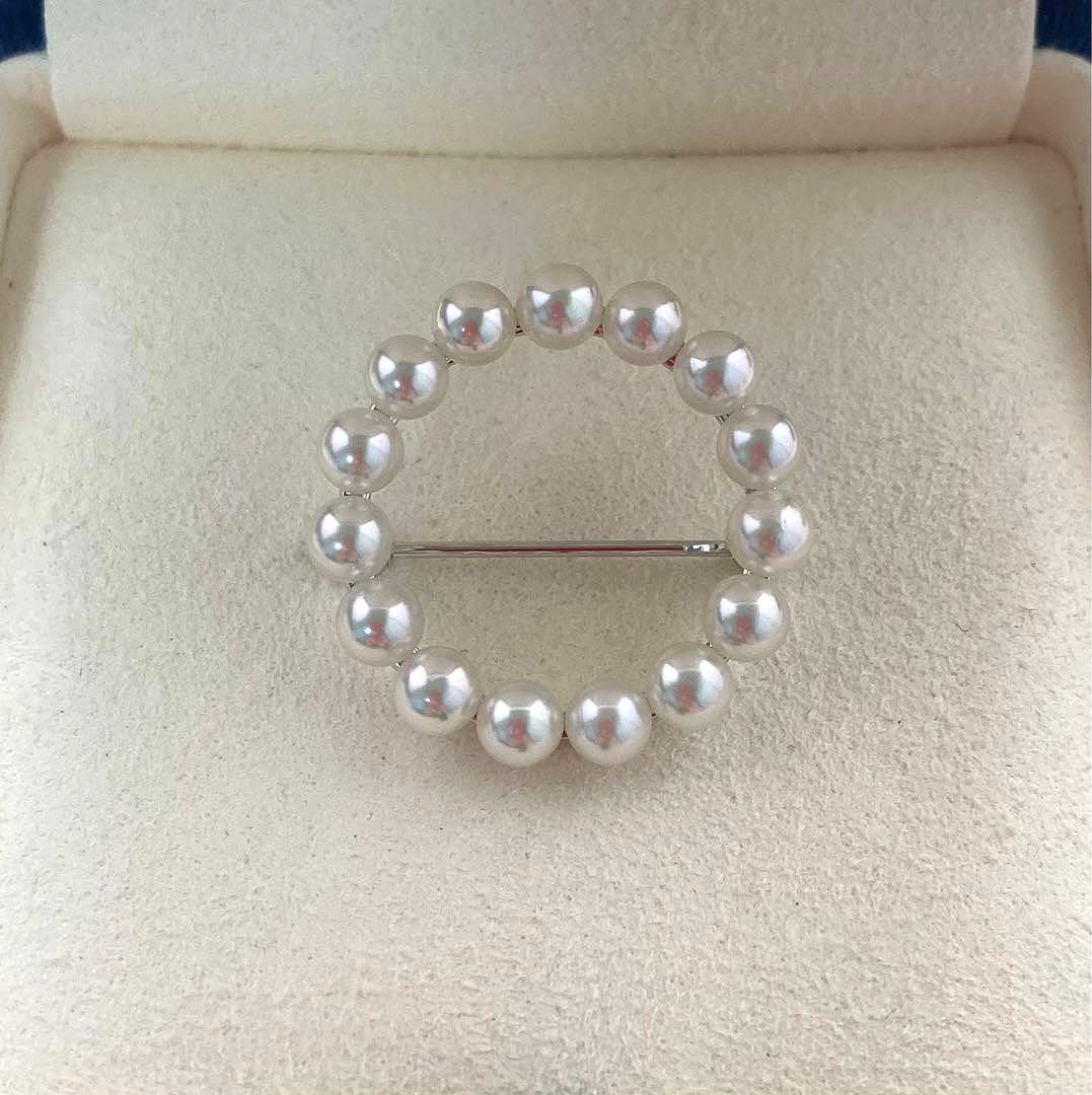 極美品】ミキモト パール ベビーパール ブローチ サークルワンピース