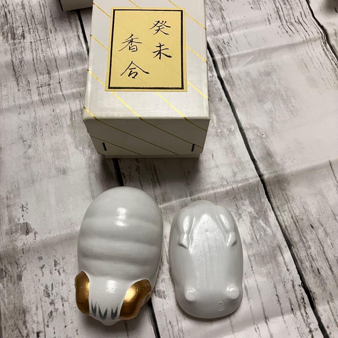 香合8個セット 干支もの B80s 川崎和楽造「飾り馬 香合」共箱 干支