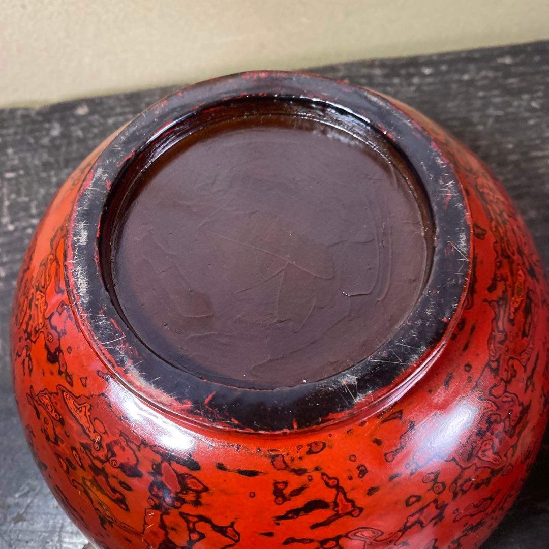 漆器製 赤黒模様 ボウルKG