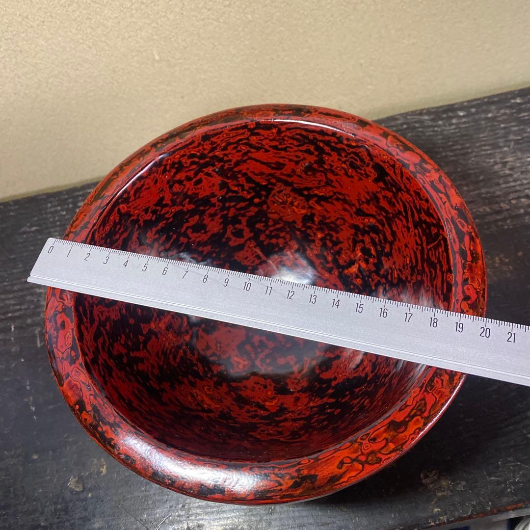 漆器製 赤黒模様 ボウルKG