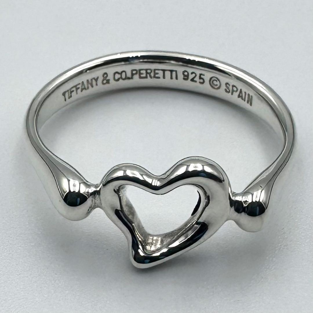 らいち【TIFFANY&Co】鏡面仕上げ　オープンハート リング　14号