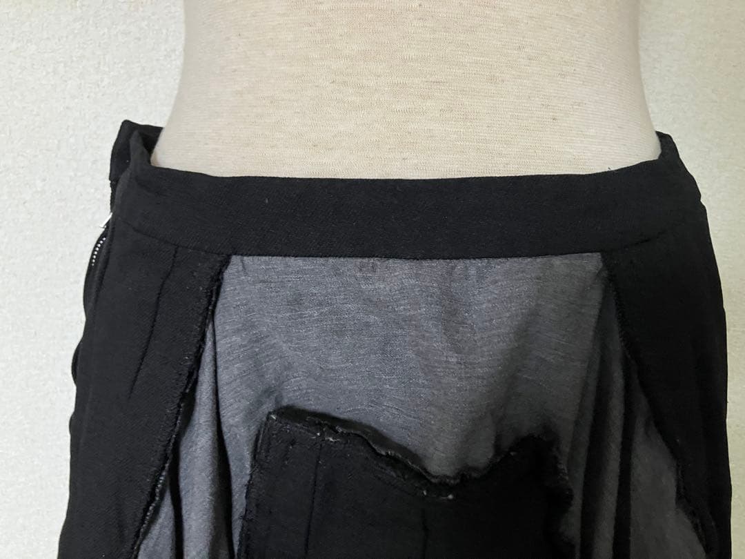 コムデギャルソン ポリ縮絨異素材切替フレアスカート