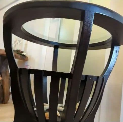 アジアン・バリ家具 木製ガラストップ円形テーブル - メルカリ