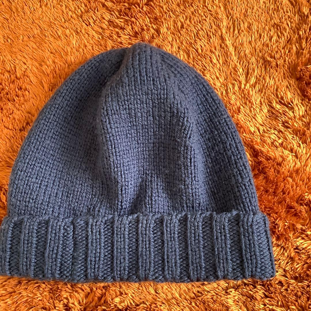 GUCCI ネイビー ニット帽 Mサイズ GGロゴ