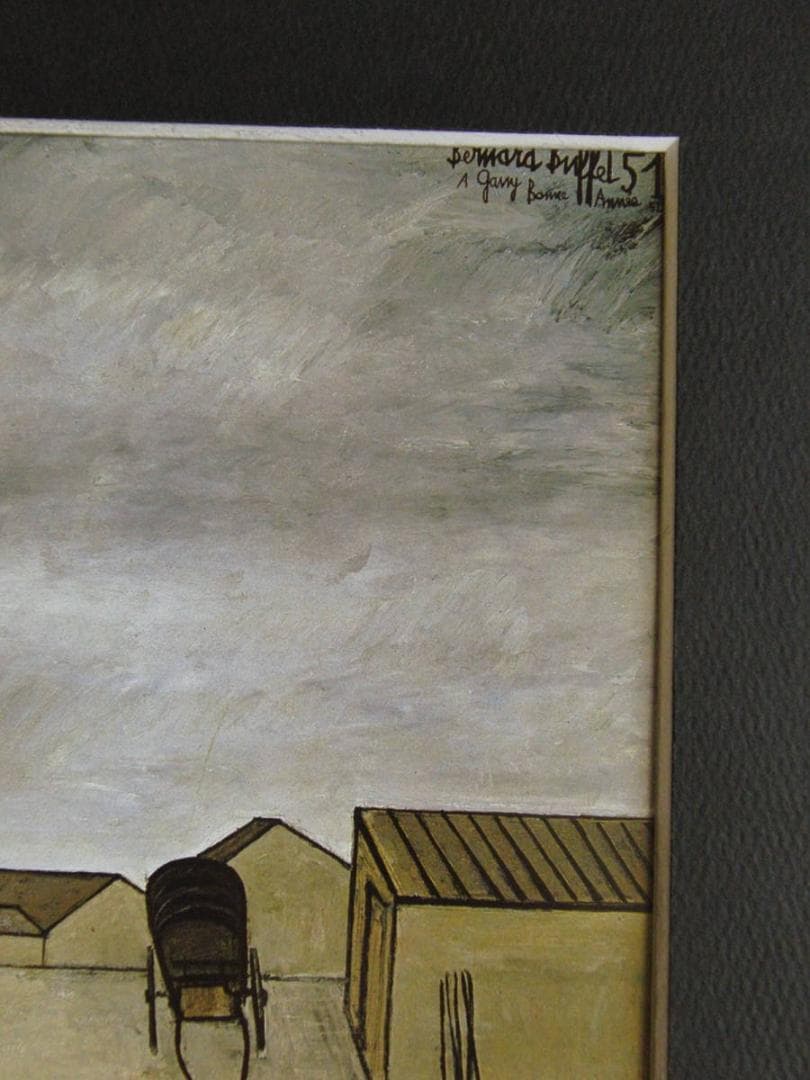 ベルナール・ビュッフェ、「Le clocher」、希少画集の額装画、人気作品