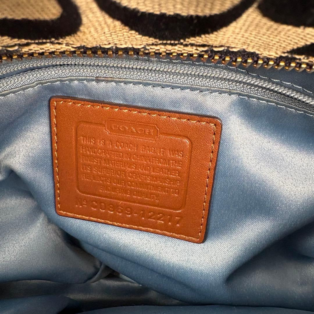 バッグ COACH denim patchwork tote bag