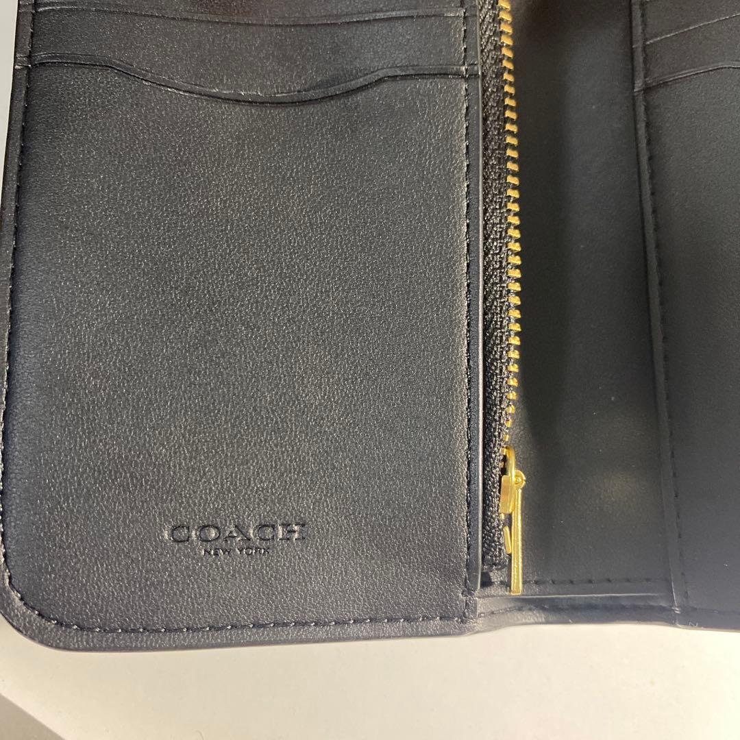 【新品】COACH タビー ウォレット 黒 レザー 二つ折り財布