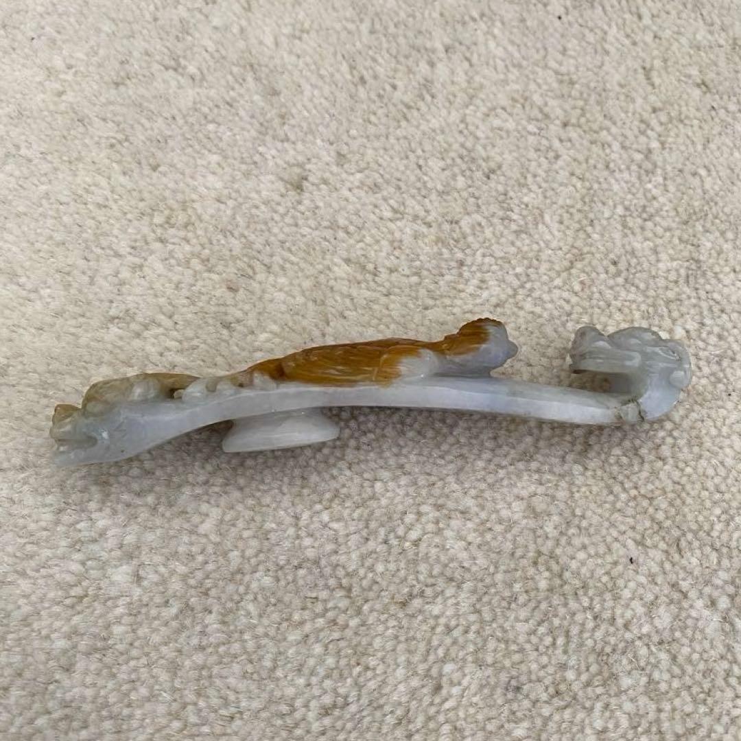 中国美術 唐物 砡 翡翠の鳥と龍の筆架 置物 骨董の通販はau PAY