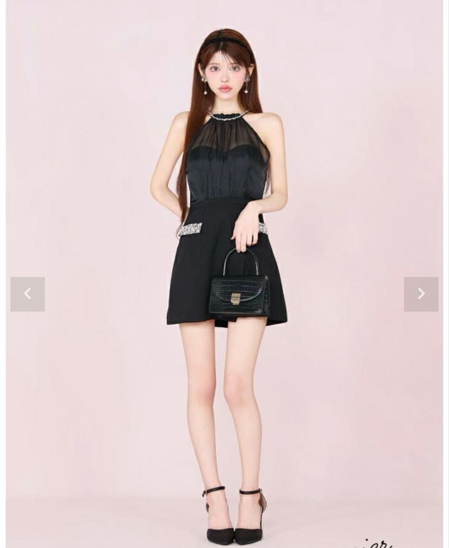 (anier4051) ROBE de FLEURS バックオープンドレス 黒