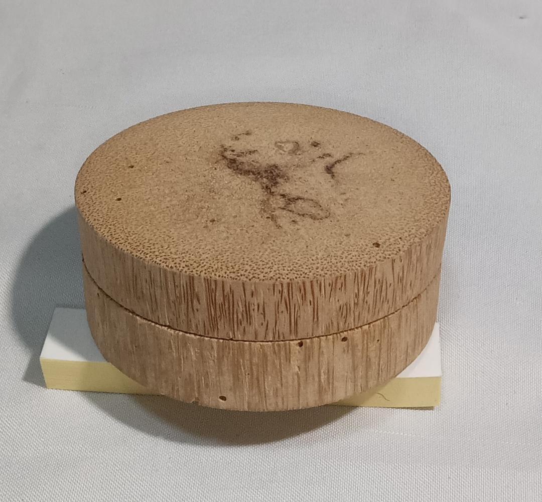 茶道具　骨董香盒　塗師満田道志作　竹香合　銘「凍雲」　花押入　時代箱　骨董！！