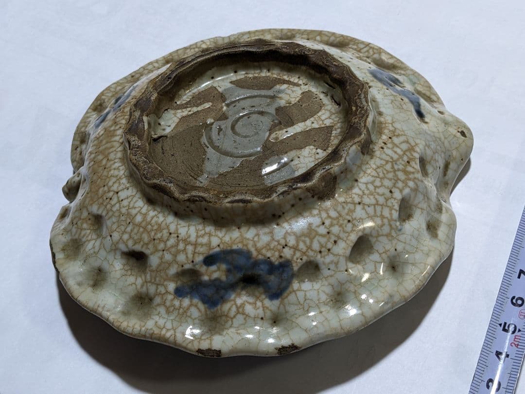 ⭐中国古陶磁 筆洗 古美術品 染付 鳳凰文 桃形 変形皿 古玩 文房四宝 骨董品