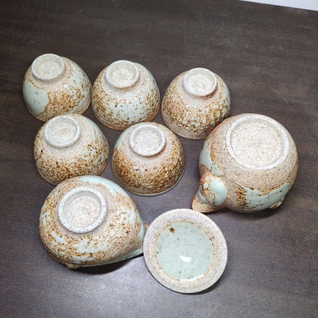 市野勝助 作 丹波立杭焼 茶器 共箱＆青龍窯 梨青瓷 刷毛