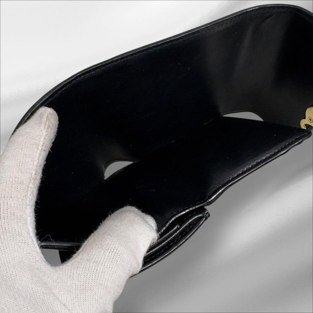 極美品✨ CELINE セリーヌ トリオンフ ブラック レザー 三つ折り 財布