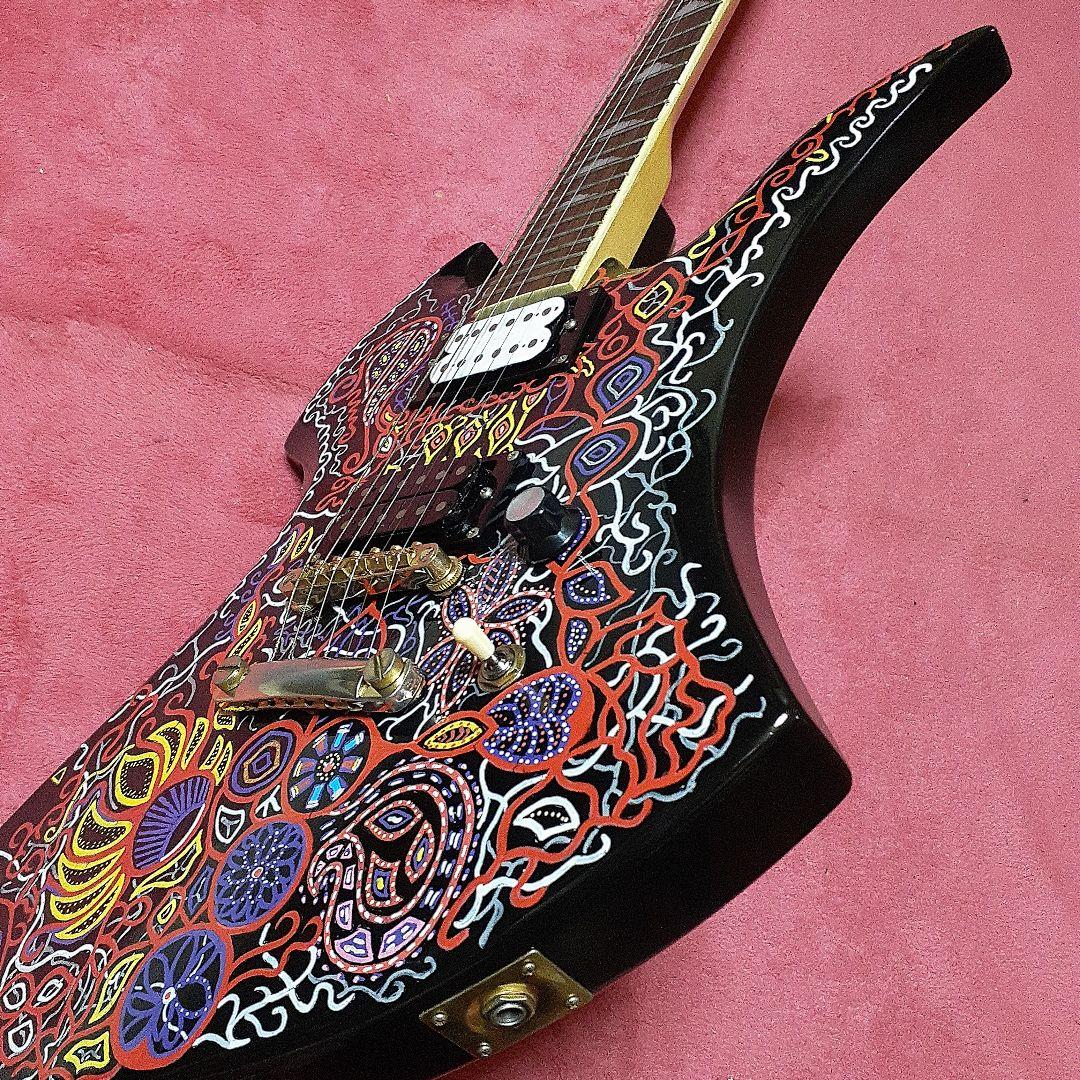 【良・美・レア品】紅炎ペイント。hideモデル。モッキンバードエレキギター。