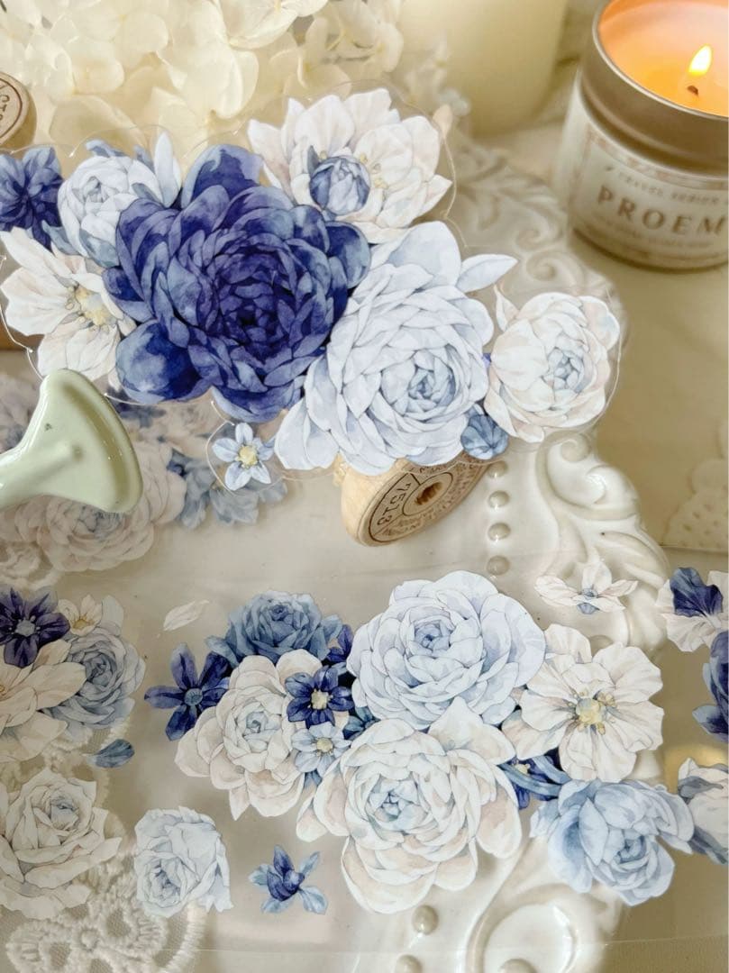 壹洱原创《霜屿花》海外マスキングテープ　マステ 【2163】