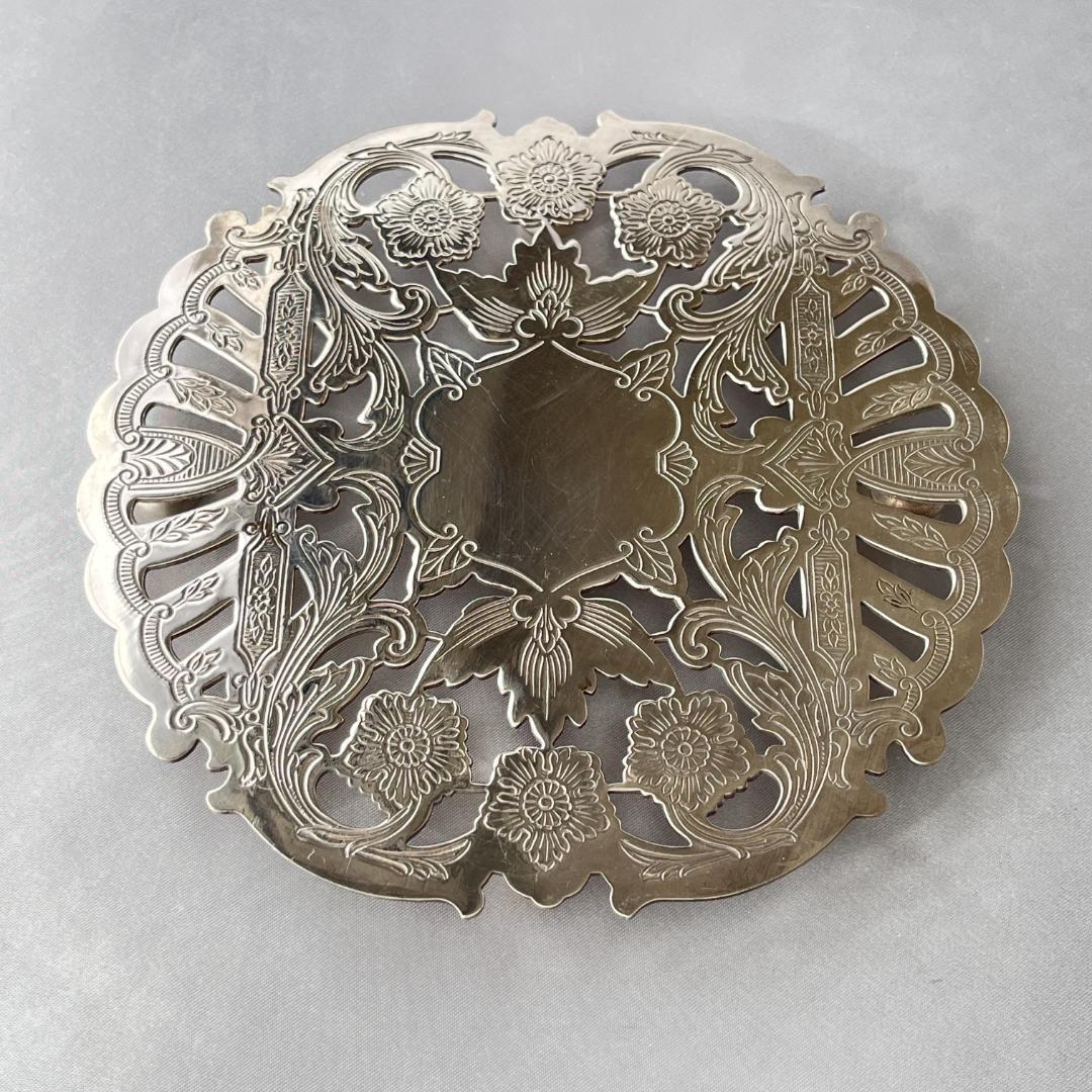 【透かし】 ティーセンター / ポットマット 【シルバープレート】