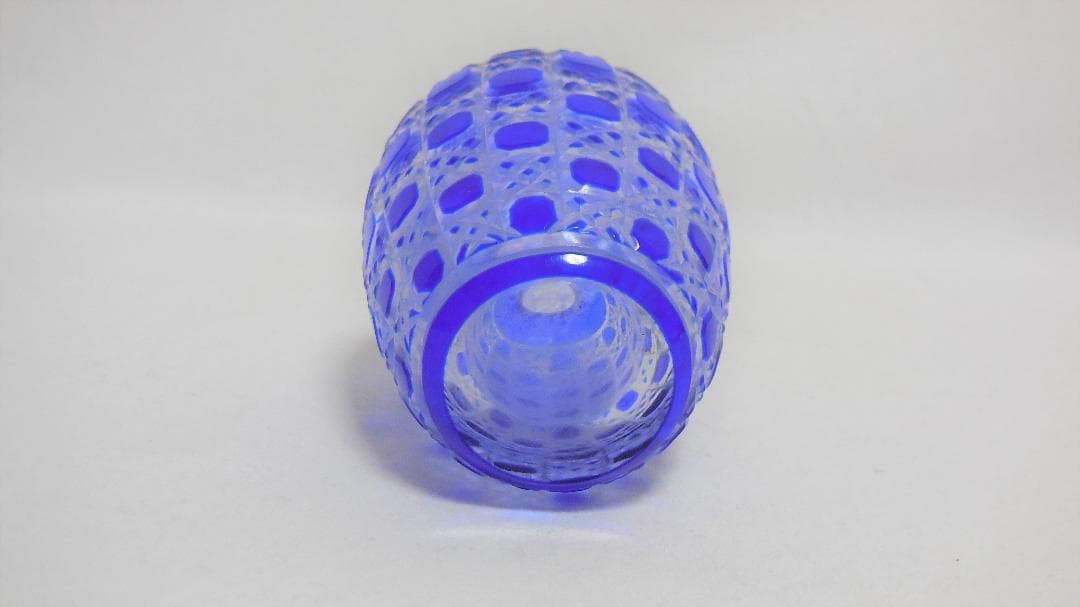 茶道 茶道具 星野工房 義山 切子 茶入 共箱 江戸切子