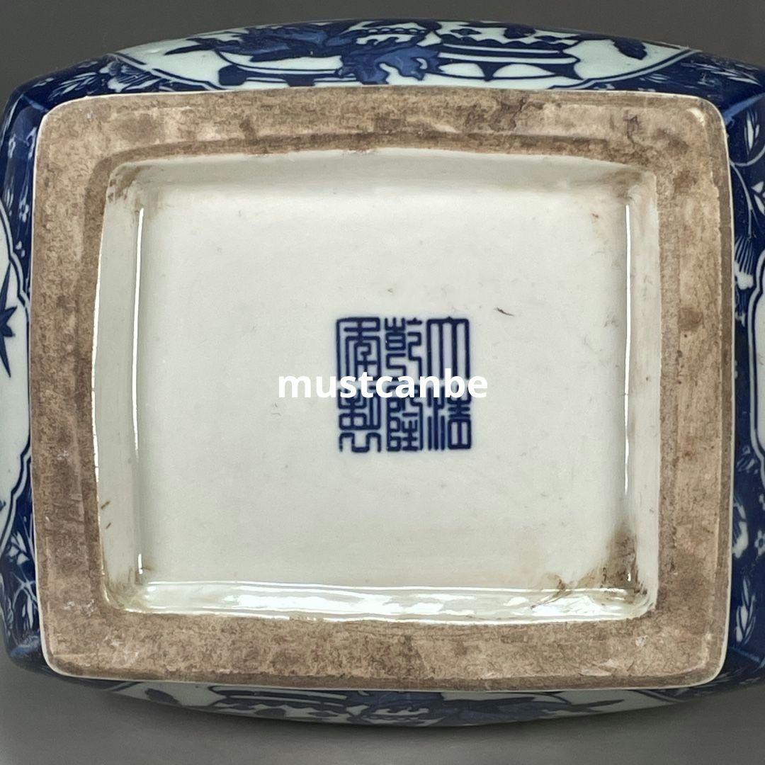 清乾隆青花寿桃紋花瓶 景徳鎮 陶磁器 装飾品 現代工芸品美術