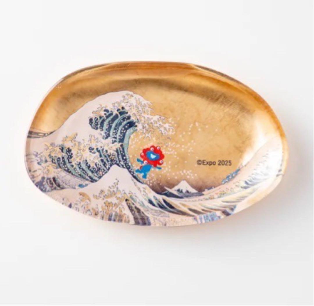 大阪万博 ミャクミャク 箔名画 北斎 ガラストレー 神奈川沖浪裏