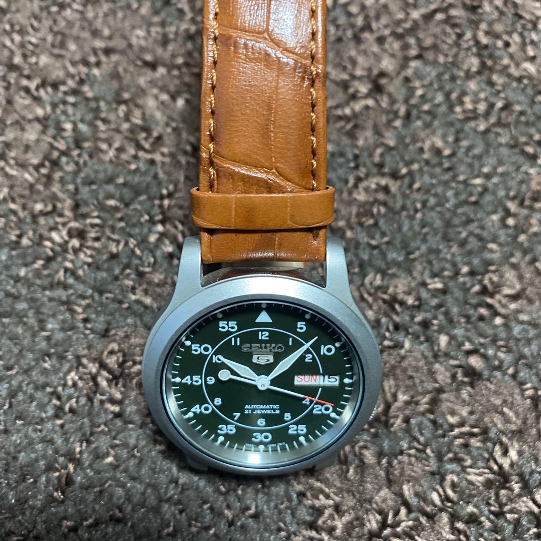 【自動巻き】セイコー　セイコー5 SEIKO5 カーキ