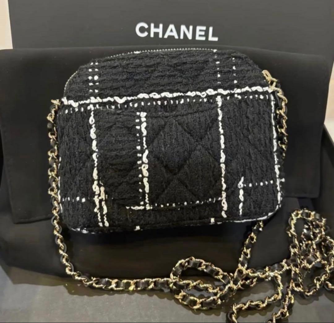 CHANEL ツイードチェックショルダーバッグ　非売品　ノベルティグッズ