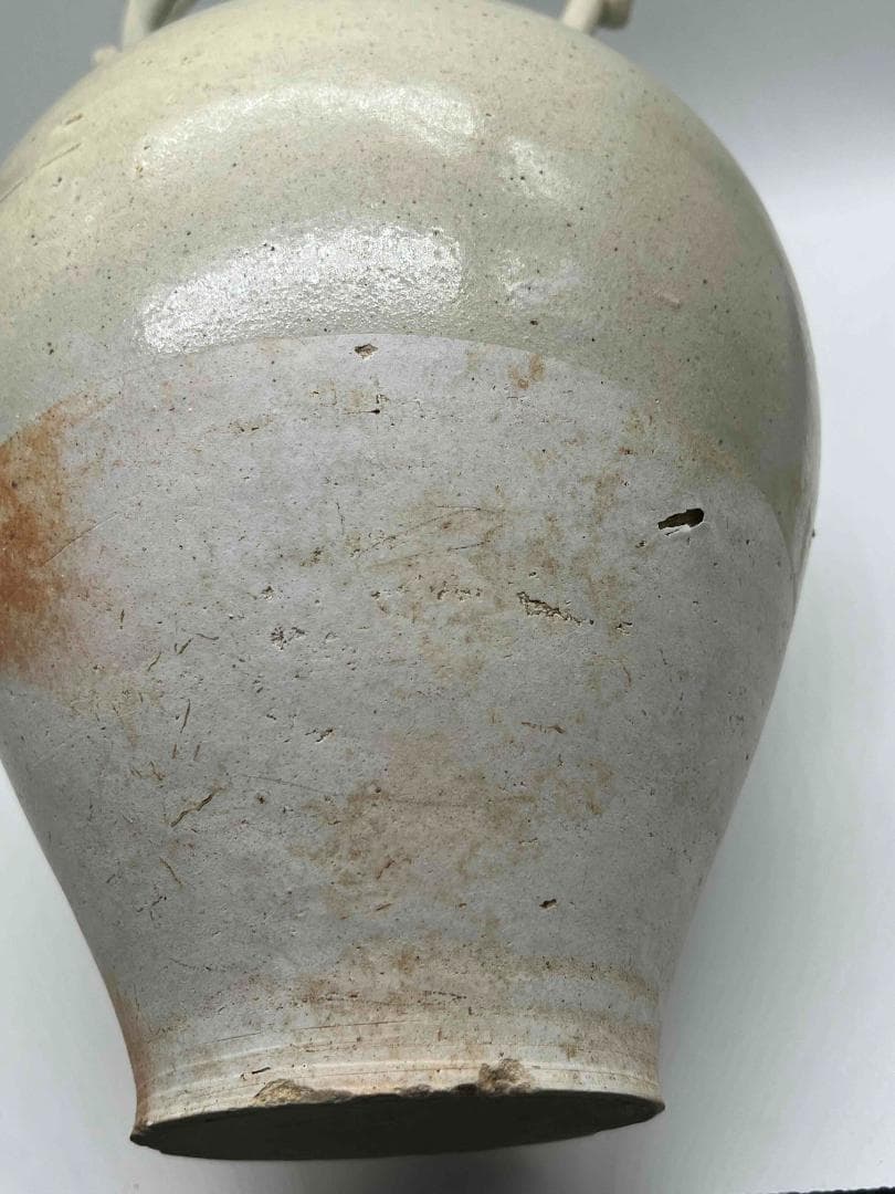 唐時代 白磁双龍耳大尊 巩県窯白瓷 【旧家旧蔵】 希少貴重 花入(B-68