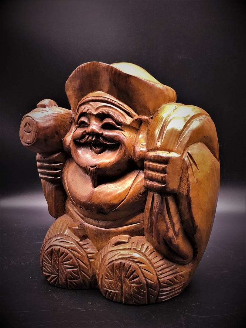 龍神 木彫り 龍の干支 置き物 龍 開運 和風置物 ドラゴン 約45cm 竜