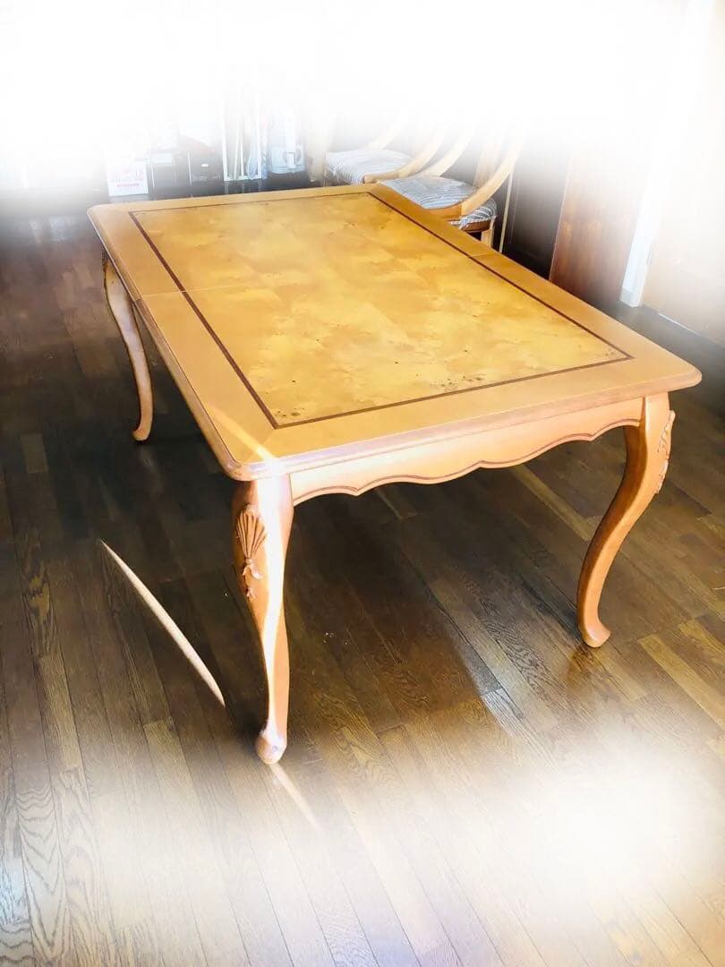 ビンテージ クイーンアンスタイル ダイニングテーブル　エクステンション　伸長式