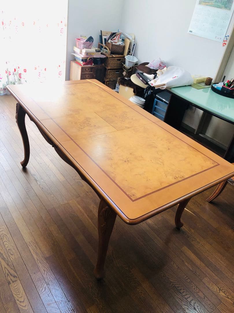 ビンテージ クイーンアンスタイル ダイニングテーブル　エクステンション　伸長式