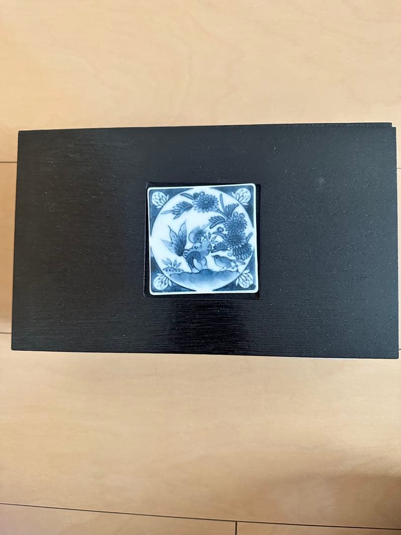 古染花鳥焼物皿(陶板付) 新品 5枚セット