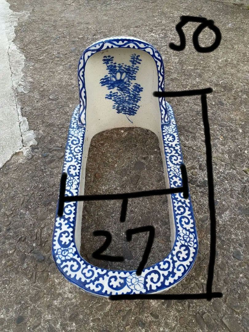 希少 古伊万里 染付 和式便器 蛸唐草 アンティーク 骨董 ディスプレイ