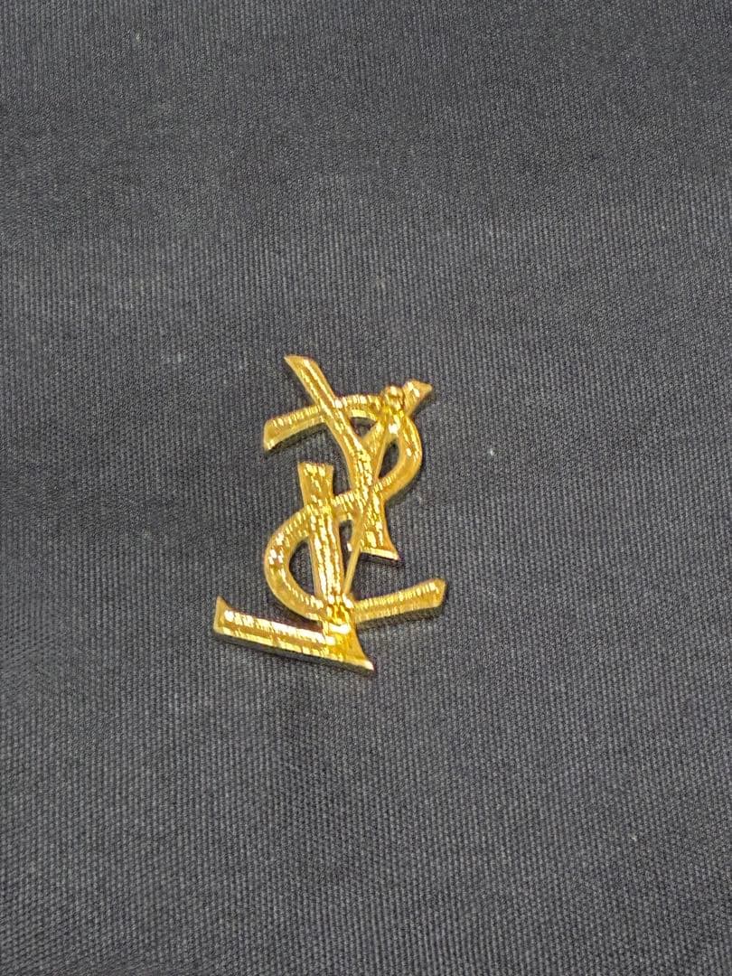 YSL ロゴブローチ ゴールドトーン クリスタル YSL ロゴブローチ