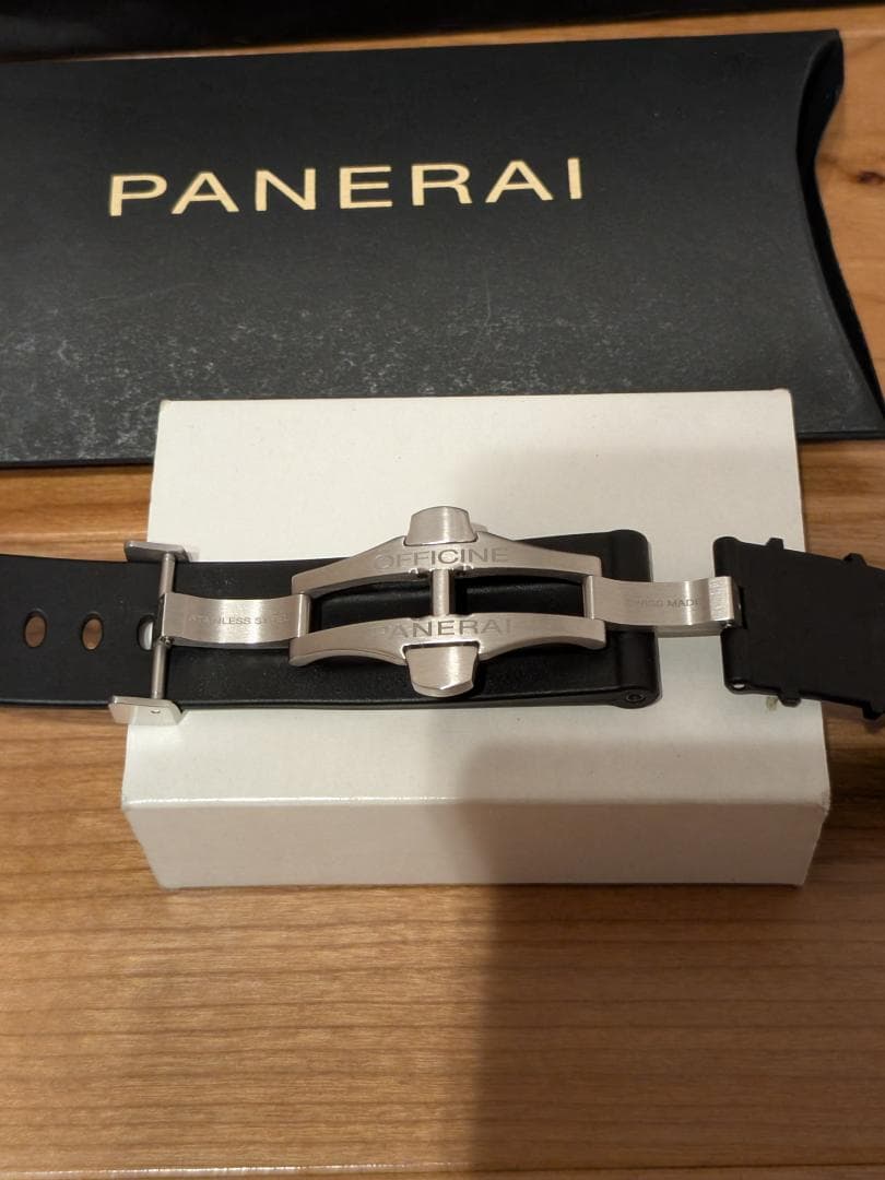 PANERAI 純正Dバックル、純正ブラックラバーベルト