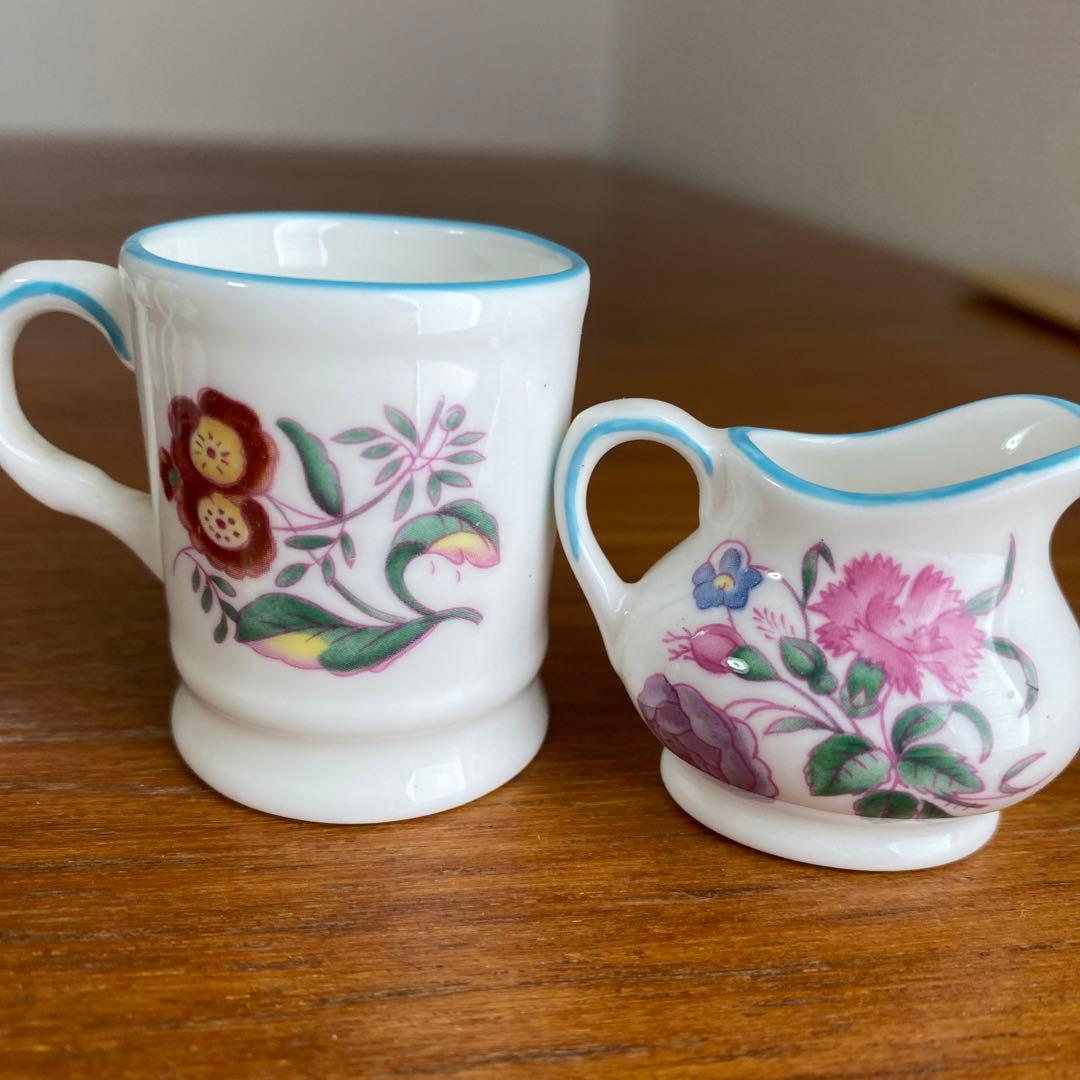 コールポート カーネーション フラワー ミニチュア ティーセット 美術