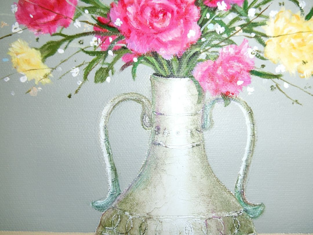 【ART】千賀節子真筆(カーネーション)4号