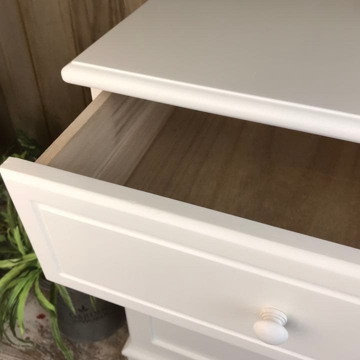 フレンチカントリー調ホワイトサイドキャビネットチェスト木製姫系収納