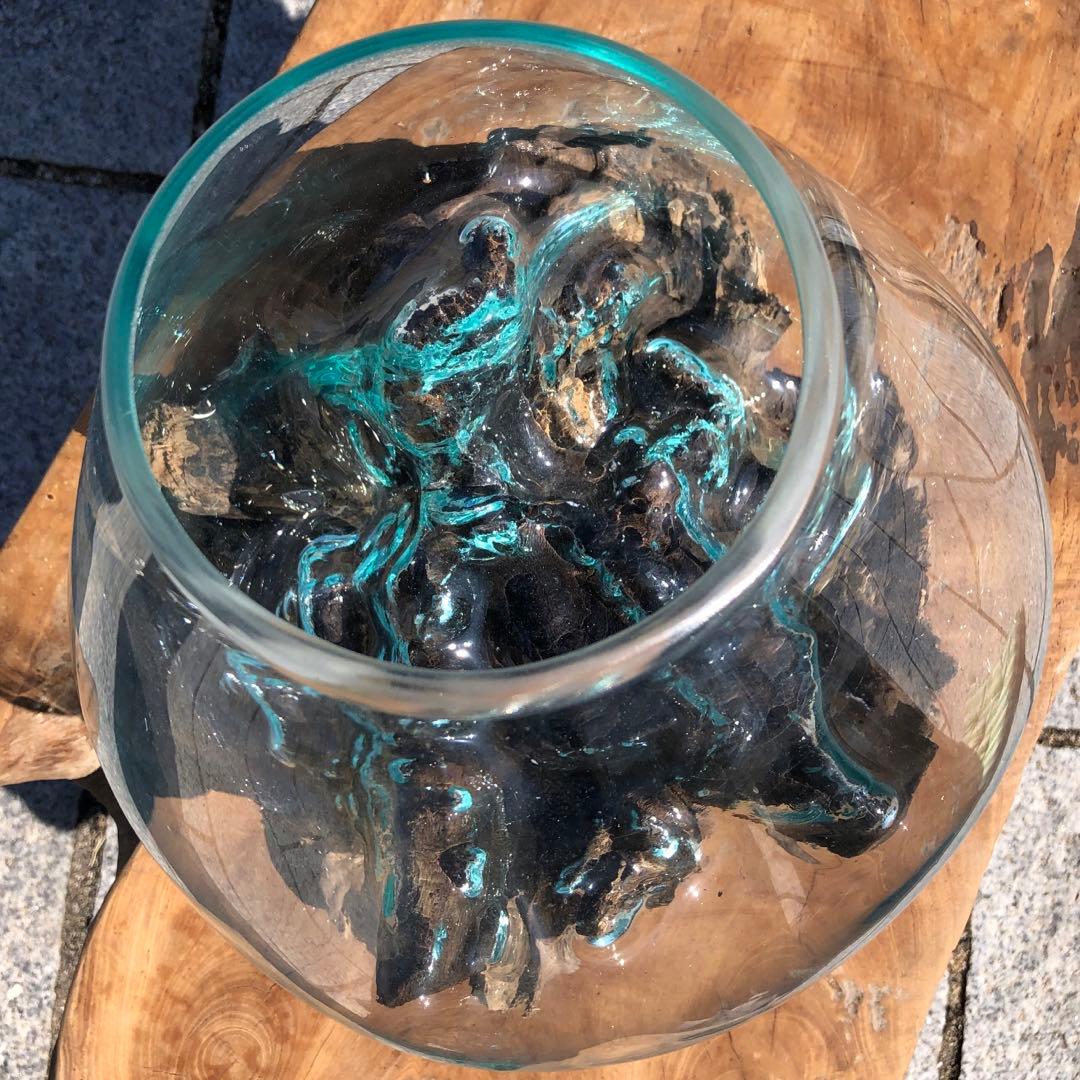流木ガラス オブジェ超特大D 花瓶 金魚鉢 水槽 テラリウム 観賞魚