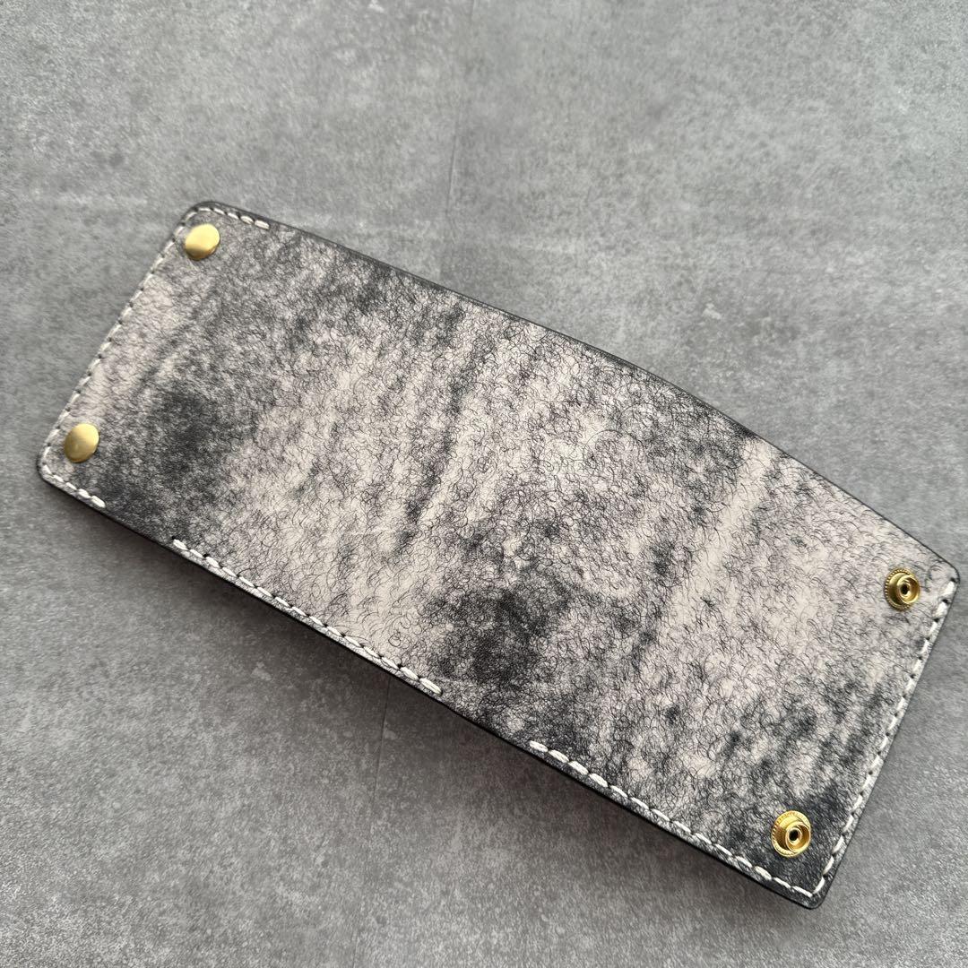 【3つ折りトラッカーウォレット】本革ハーフウォレット　マルゴーフォグ ネロ　黒