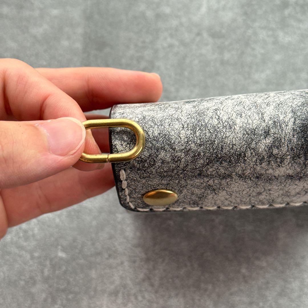 【3つ折りトラッカーウォレット】本革ハーフウォレット　マルゴーフォグ ネロ　黒