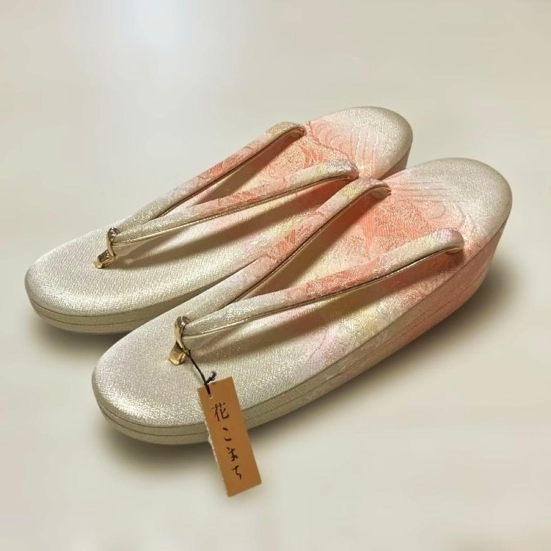 《未使用・木箱付き》佐賀錦　草履バッグセット　花こまち