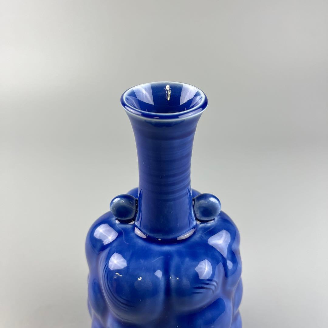 茶道具 人間国宝 加藤卓男 幸兵衛窯 瑠璃釉 花入 花瓶 壷 飾壺 - メルカリ