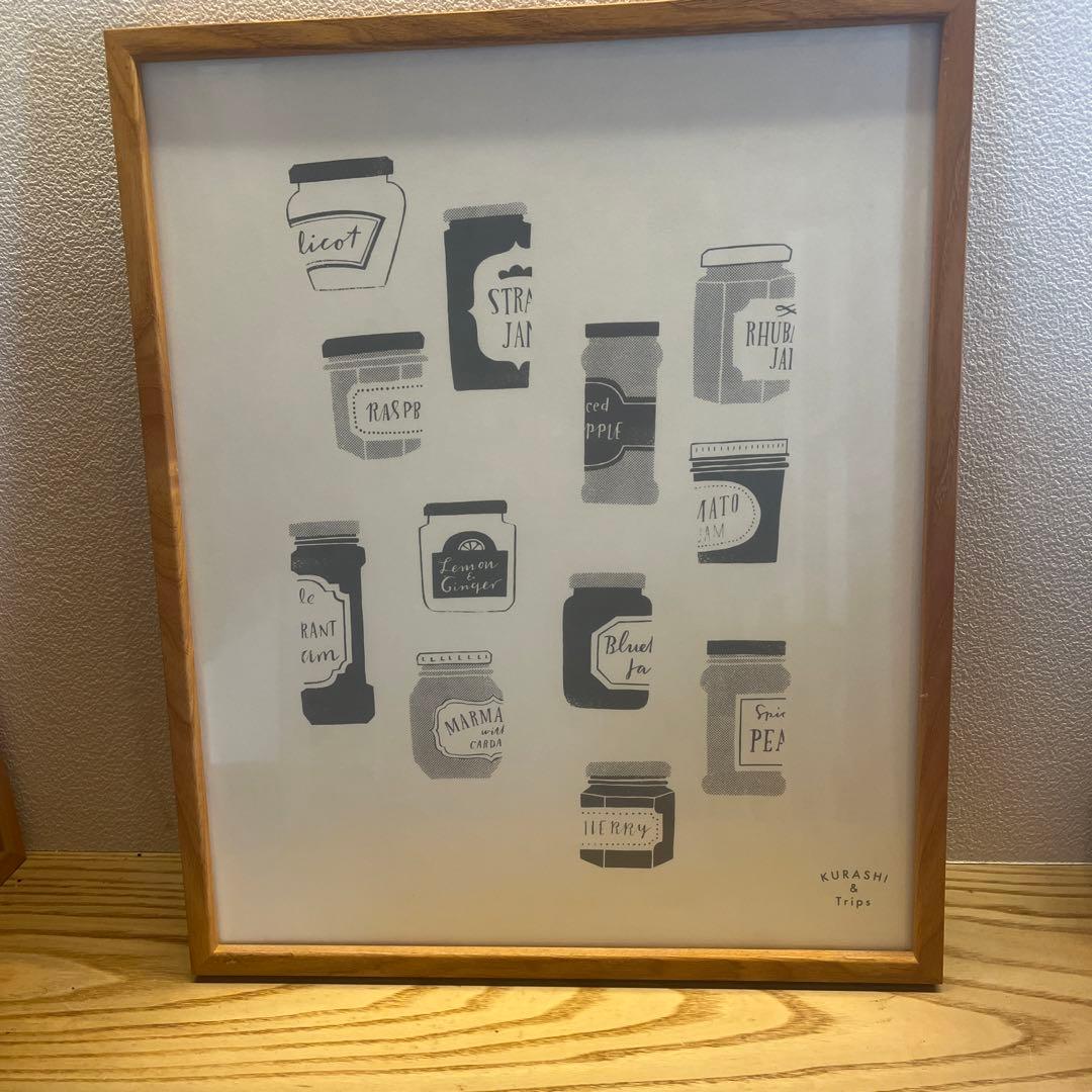 廃盤北欧暮らしの道具店 額付きシルクスクリーン 廃盤品 北欧暮らしの道具