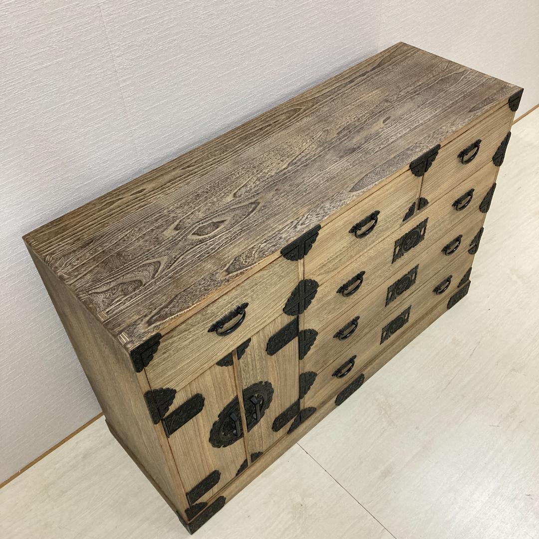 民芸箪笥 工芸タンス 4段 チェスト 古民家 時代