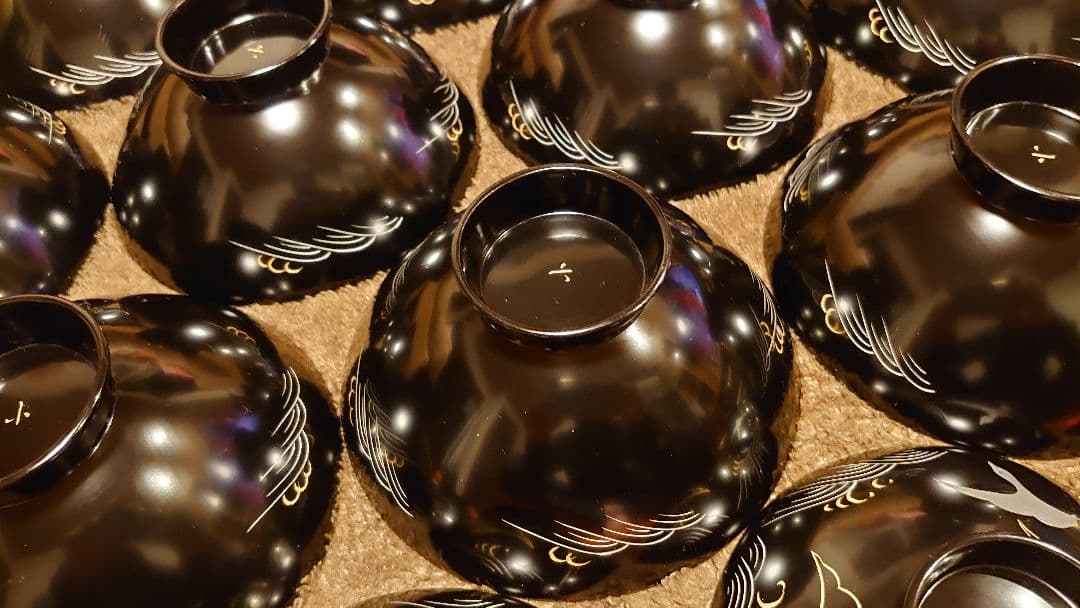 輪島塗 漆器 金蒔絵 蒔絵 蓋椀 波千鳥 人間国宝 10客