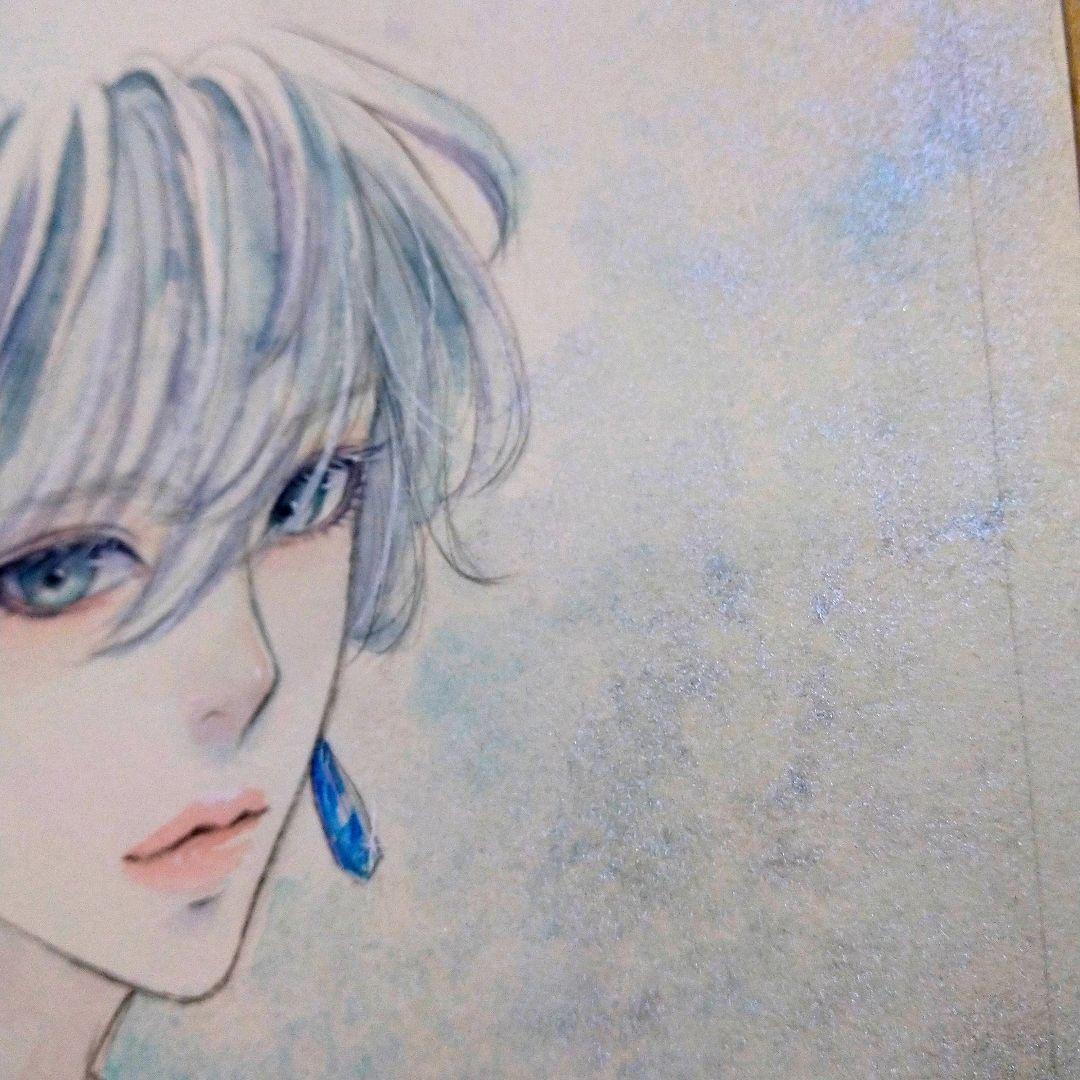 手描きイラスト 23827/B 肉筆原画 オリジナル 水彩画